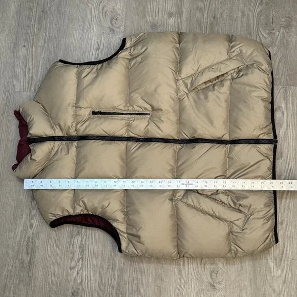 Vintage Old Navy Mens XL Puffer Vest Down Feather Fill Pockets Reversible - Picture 8 of 9